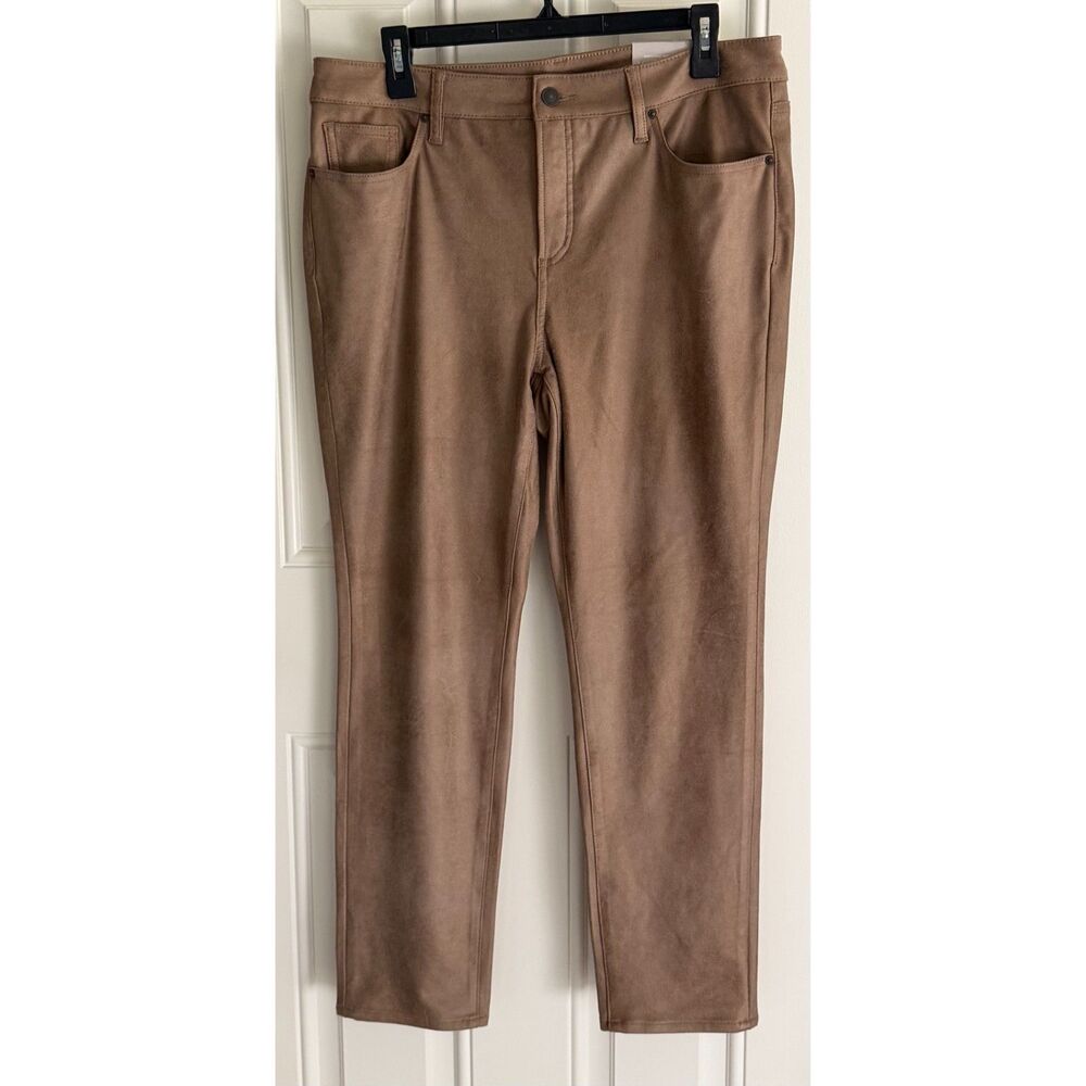 New! Chico's Women's Soft Suede Pants size 12P (Chico size 2P)